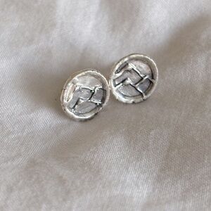 Sterling Silver 10mm Mountain Stud Earrings